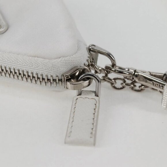 PRADA Shoulder Bag Nylon White Silver Auth 127895V - Picture 13 of 15